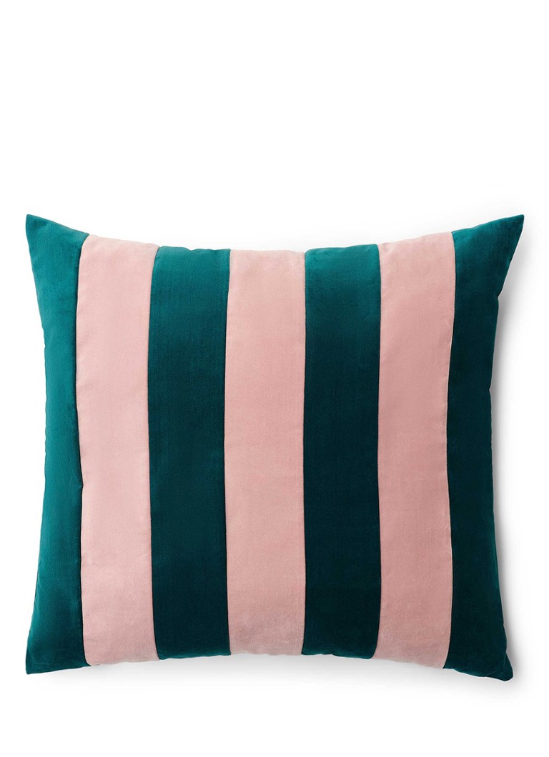 Essenza Nino sierkussen van fluweel 50 x 50 cm Turquoise - Deal