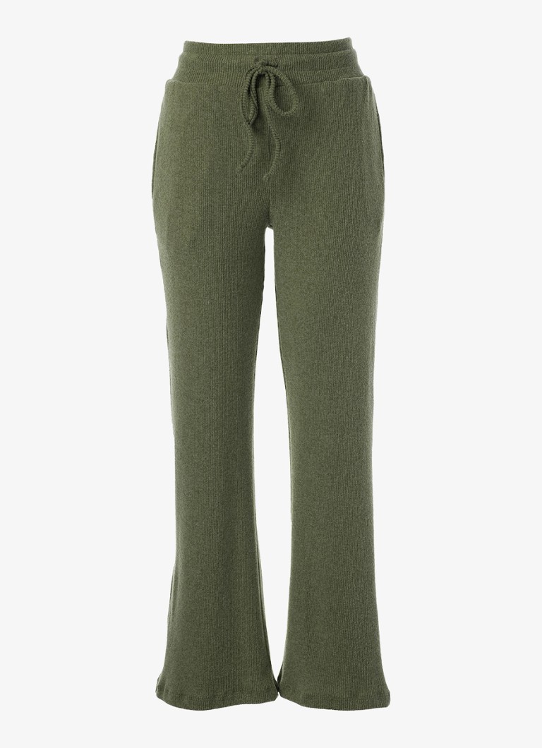 Essenza Dames Dani loungebroek met gemeleerd dessin in de kleur Groen, maat: XL