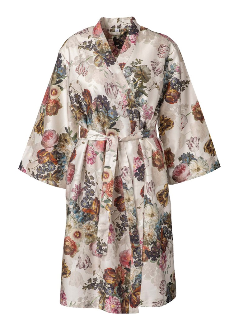 Essenza Dames Rosabelle Sarai kimono met bloemenprint in de kleur Vanillegeel, maat: XL