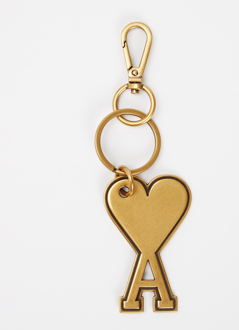 AMI Paris Dames Sleutelhanger met logo in de kleur Goud, maat: One Size