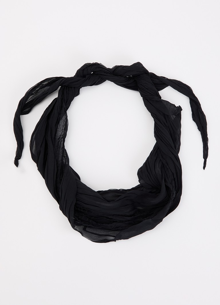 AMI Paris Dames Crumples Gavroche sjaal in de kleur Zwart, maat: One Size