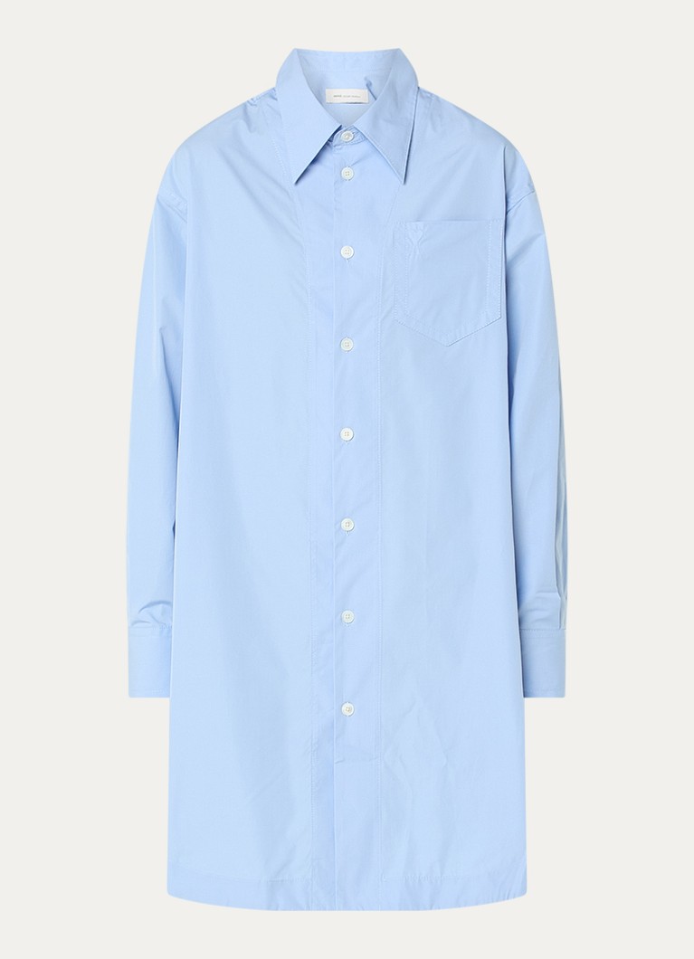 AMI Paris Dames Midi blousejurk met borstzak in de kleur Lichtbruin, maat: S