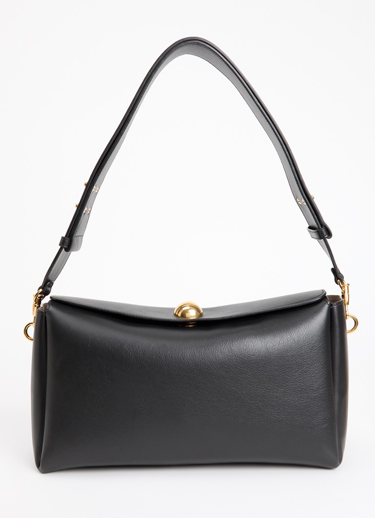 Ami Paris Dames Carousel schoudertas van leer met studs en afneembare schouderriem in de kleur Zwart, maat: ONE SIZE