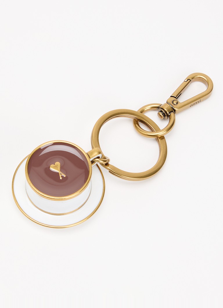 AMI Paris Dames Coffee Cup sleutelhanger in de kleur Wit, maat: ONE SIZE