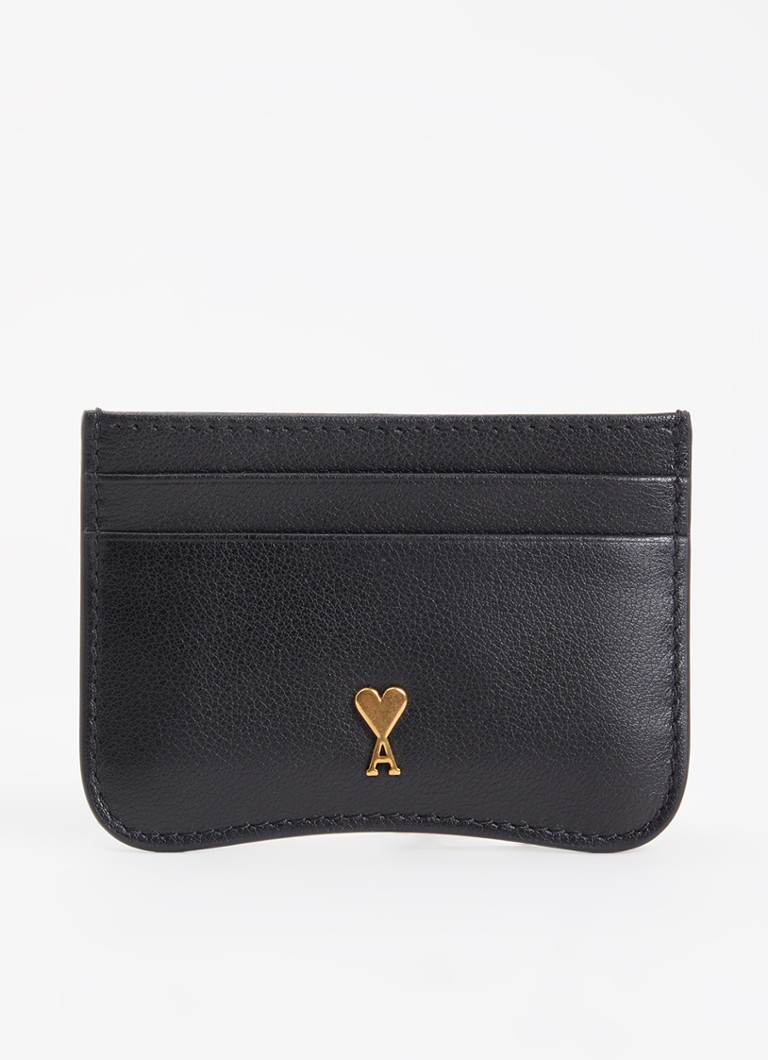 AMI Paris Dames Pasjeshouder van leer met logo in de kleur Zwart, maat: ONE SIZE