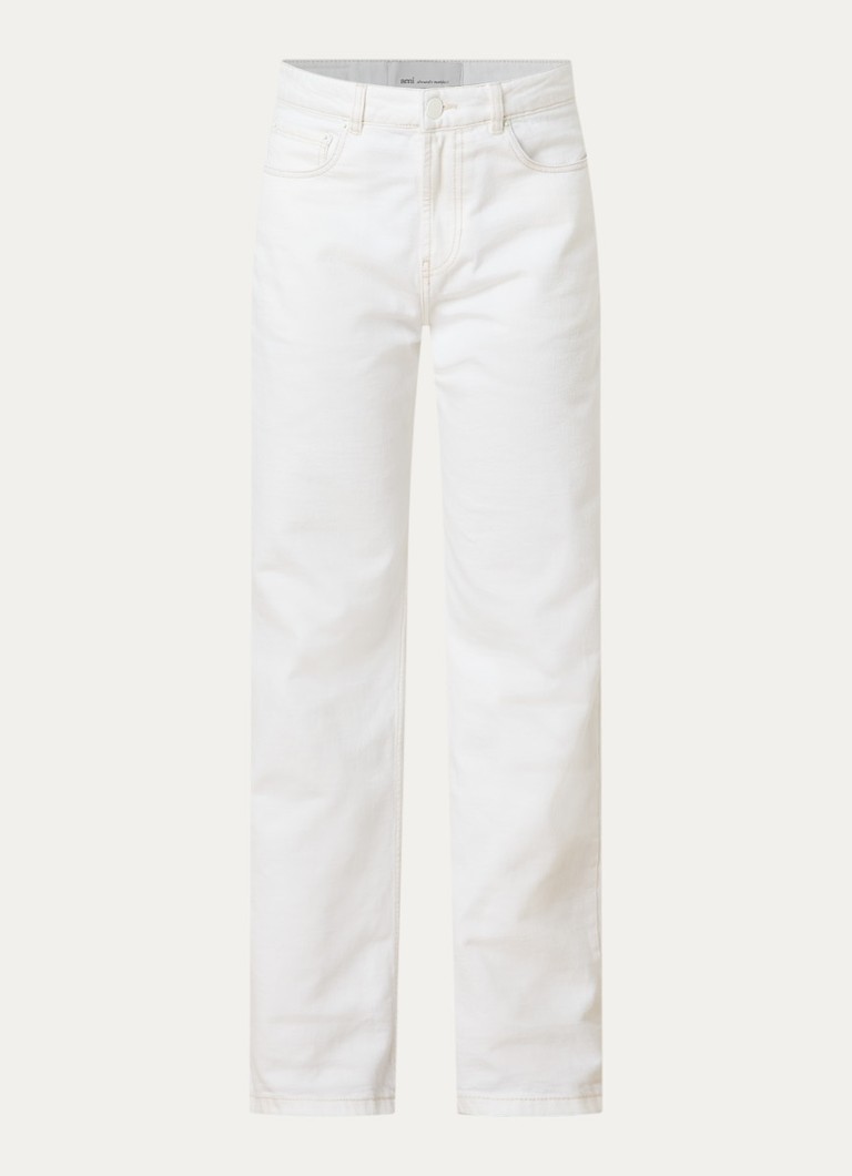 AMI Paris Dames High waist flared jeans met gekleurde wassing in de kleur Gebroken wit, maat: S