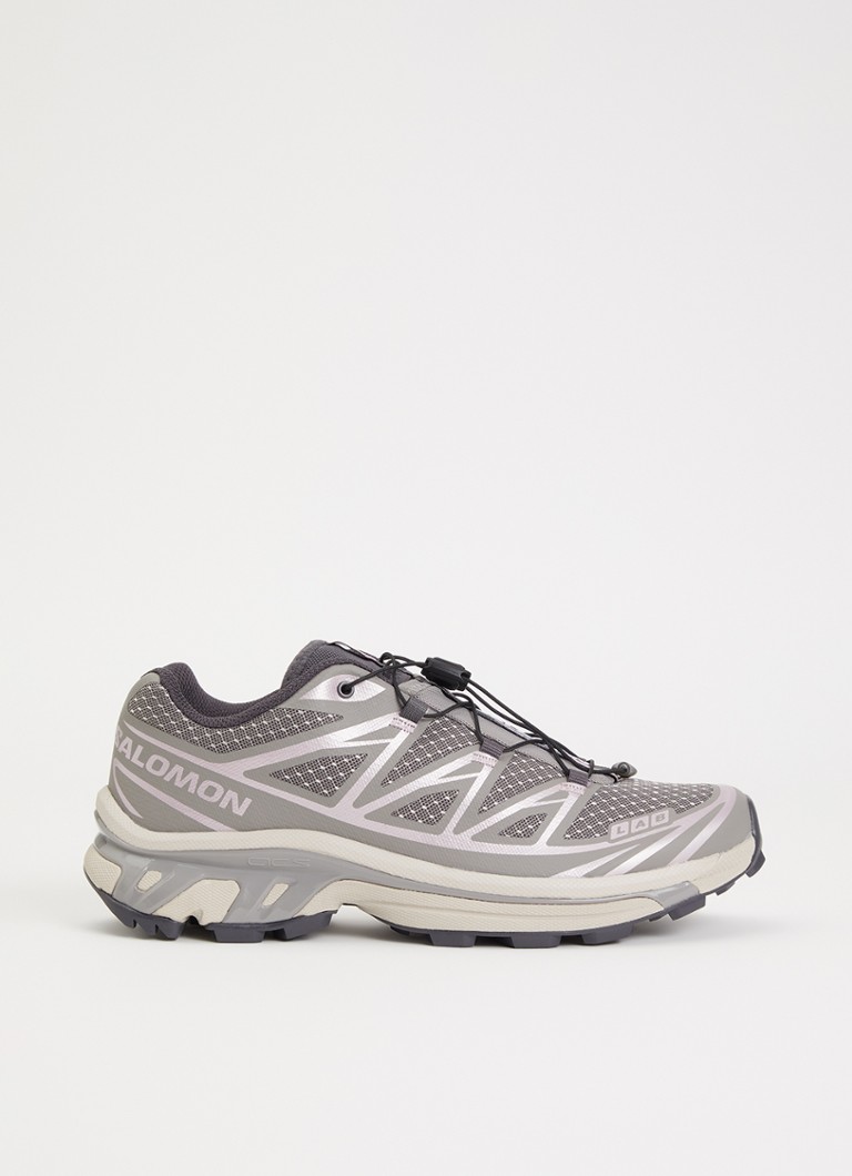 Salomon Dames XT-6 Steel Streets sneaker met mesh en metallic details in de kleur Middengrijs, maat: 40