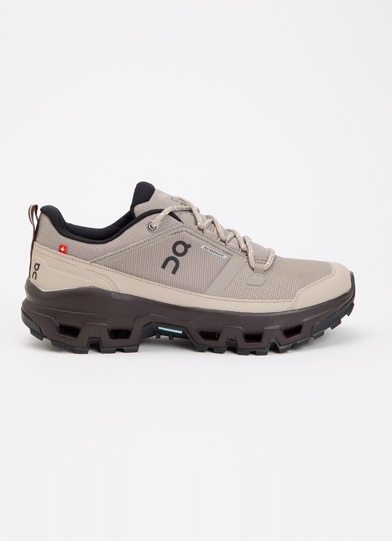 On Dames Cloudrock low hiking sneaker van mesh in de kleur Bruin, maat: 39