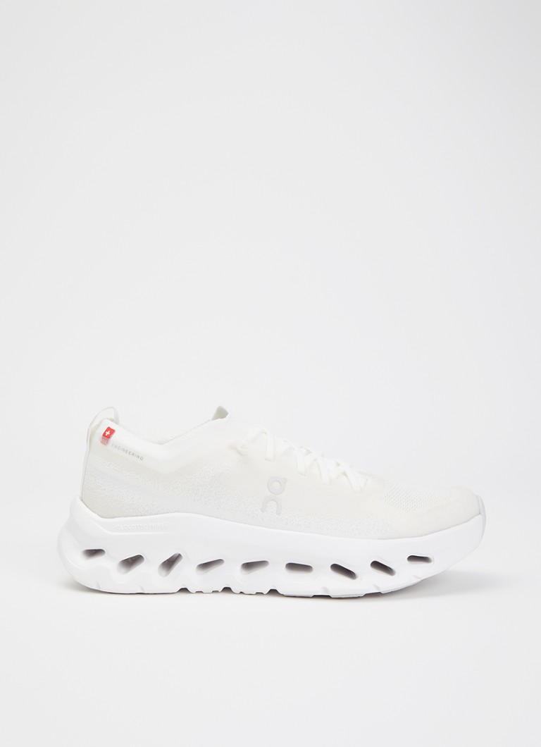 On Dames Cloudtilt Moon sneaker met gebreid bovenwerk in de kleur Wit, maat: 40,5