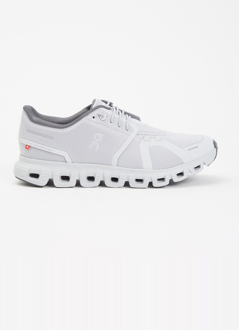 On Dames Cloud 6 sportschoen van mesh met logo in de kleur Lichtgrijs, maat: 41