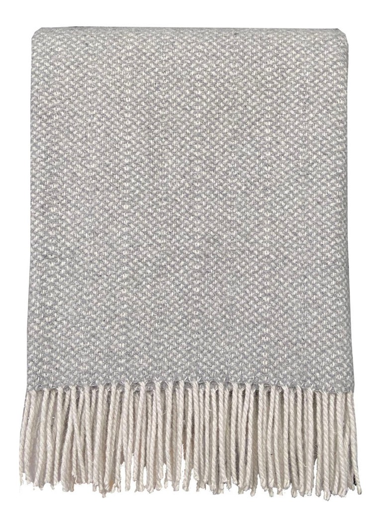 Malagoon Natural plaid in wolblend 170 x 131 cm Lichtgrijs - Deal