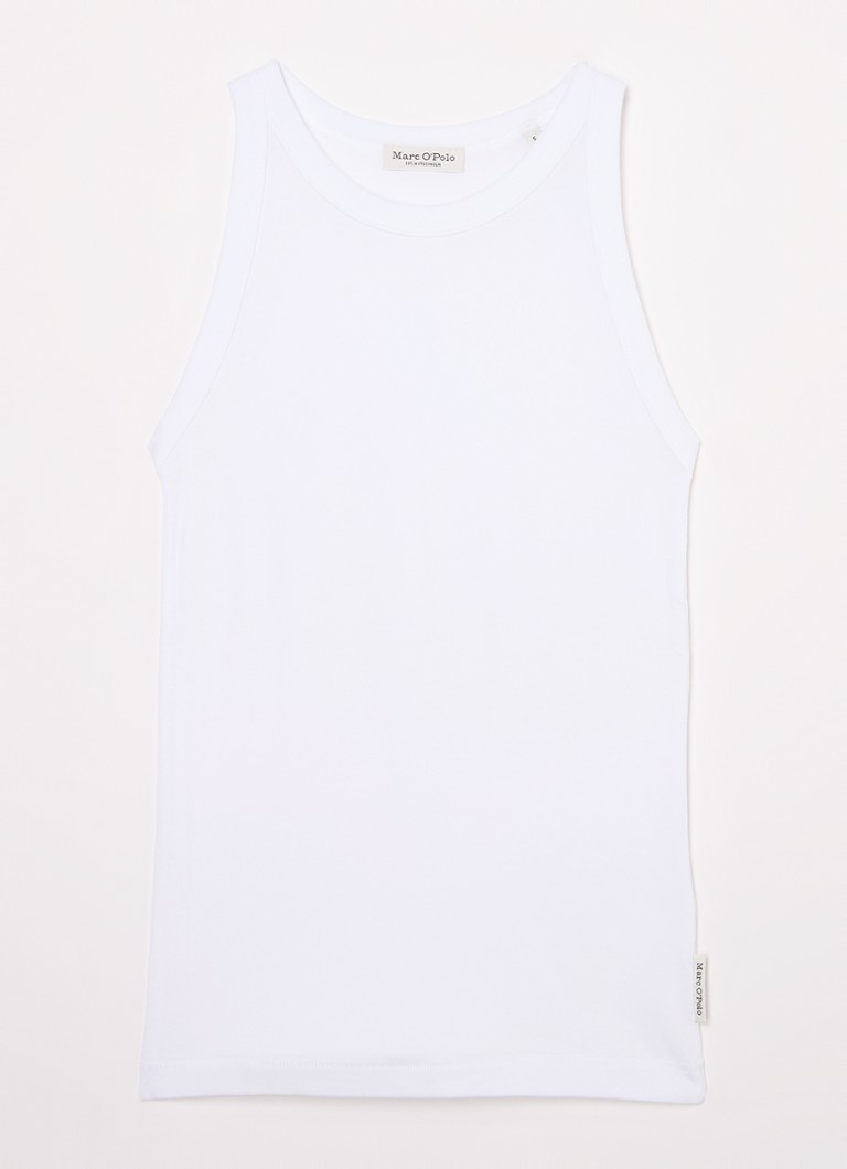 Marc O'Polo Dames Tanktop van katoen met ribstructuur in de kleur Wit