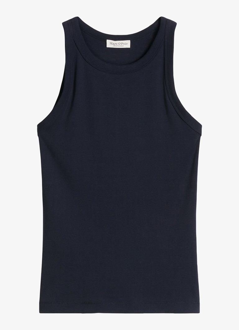 Marc O'Polo Dames Tanktop met ribstructuur in de kleur Donkerblauw