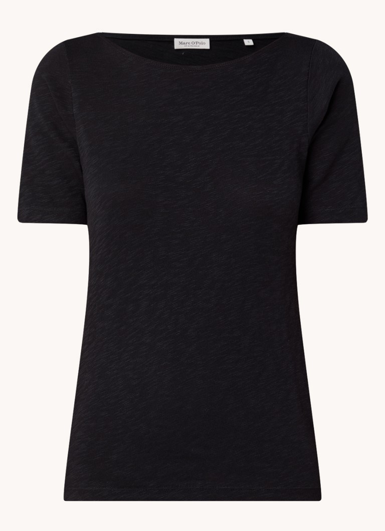 Marc O'Polo Dames T-shirt met stretch in de kleur Zwart