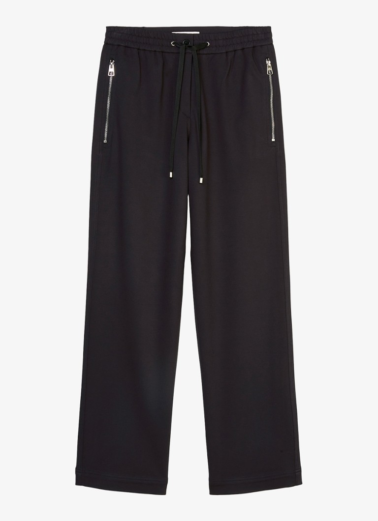 Marc O'Polo Dames High waist straight fit pantalon met ritszakken in de kleur Zwart