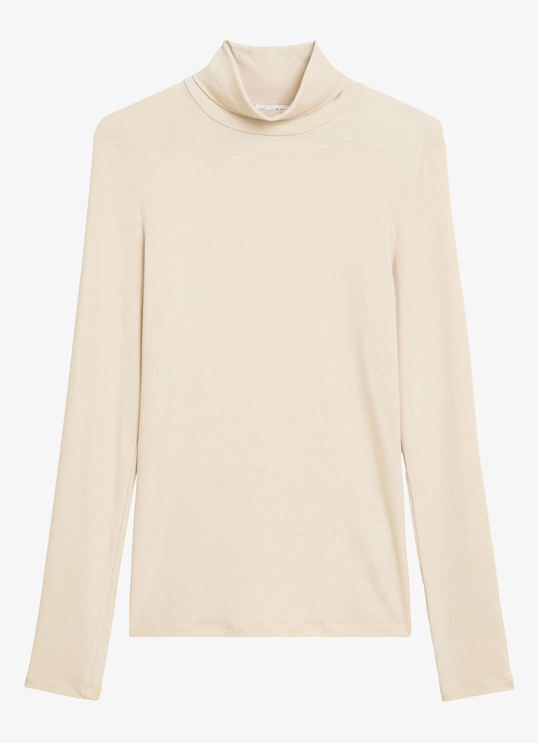 Marc O'Polo Dames Longsleeve met col in de kleur Creme
