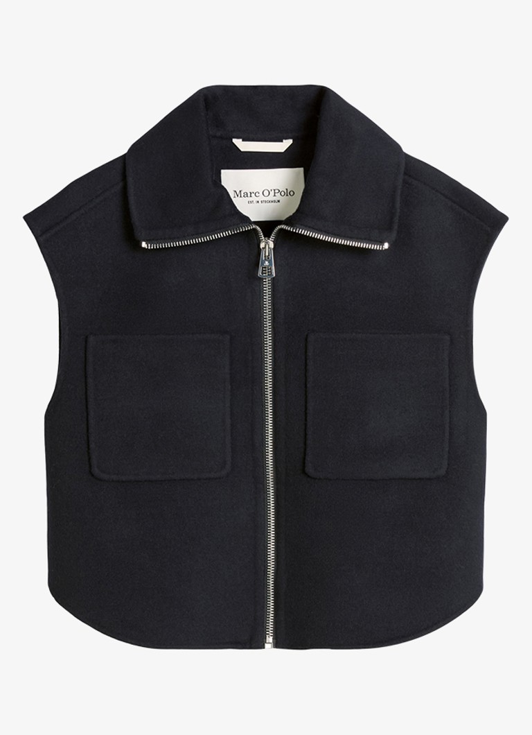 Marc O'Polo Dames Vest in wolblend in de kleur Donkerblauw
