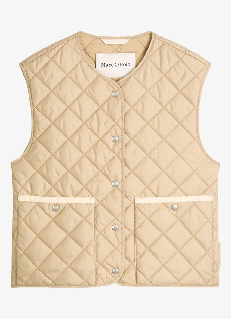 Marc O'Polo Dames Gilet met ruitdessin in de kleur Beige