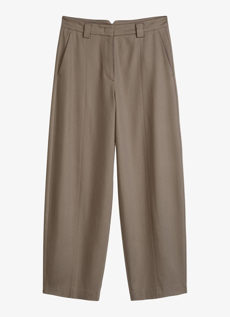 Marc O'Polo Dames Loose fit pantalon met steekzakken in de kleur Bruin