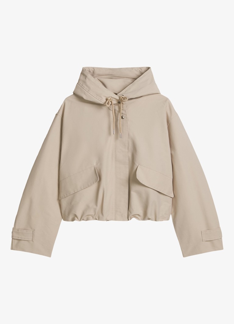 Marc O'Polo Dames Jack met klepzakken en capuchon in de kleur Beige