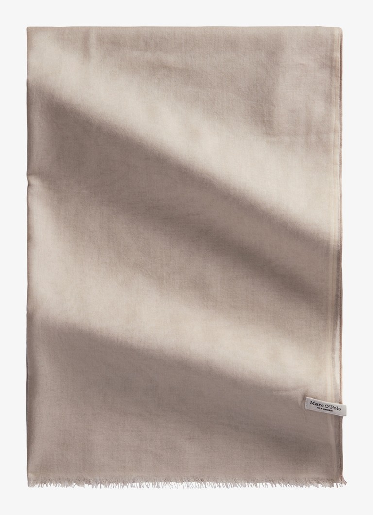 Marc O'Polo Dames Sjaal in katoenblend met logo in de kleur Beige