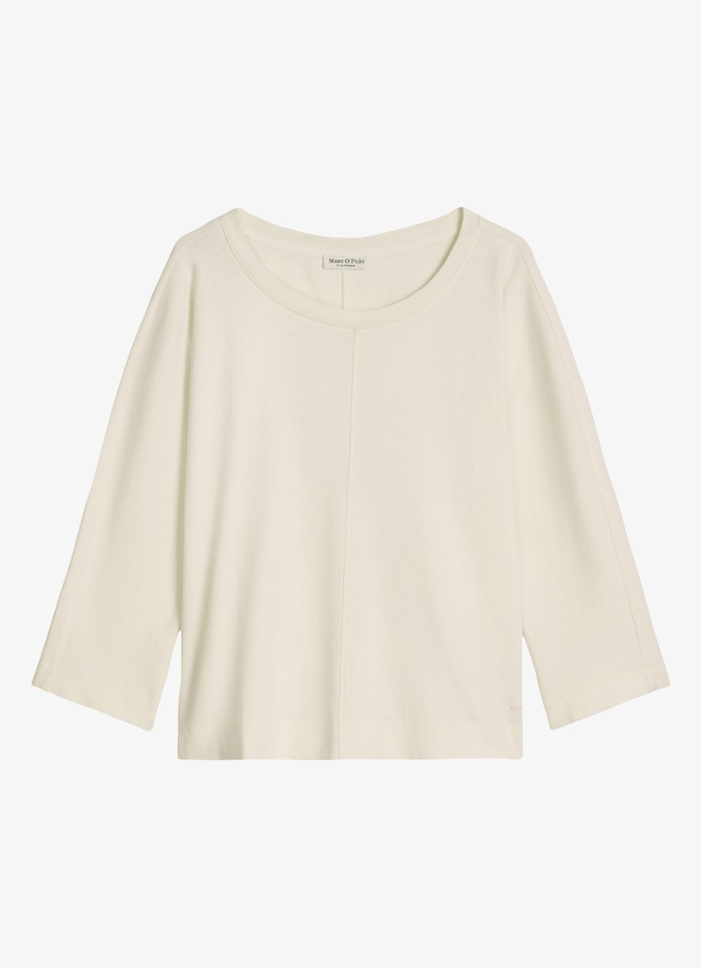 Marc O'Polo Dames Longsleeve met ronde hals in de kleur Grey White/1172