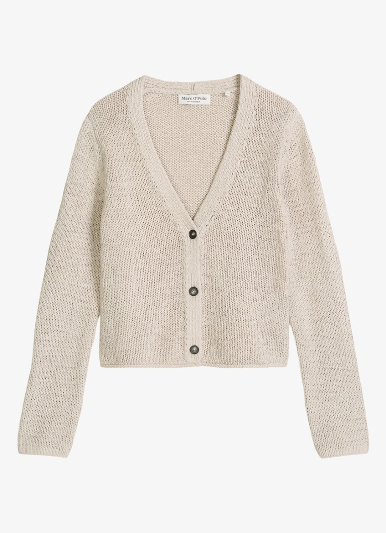 Marc O'Polo Dames Grofgebreid vest in katoenblend in de kleur Creme