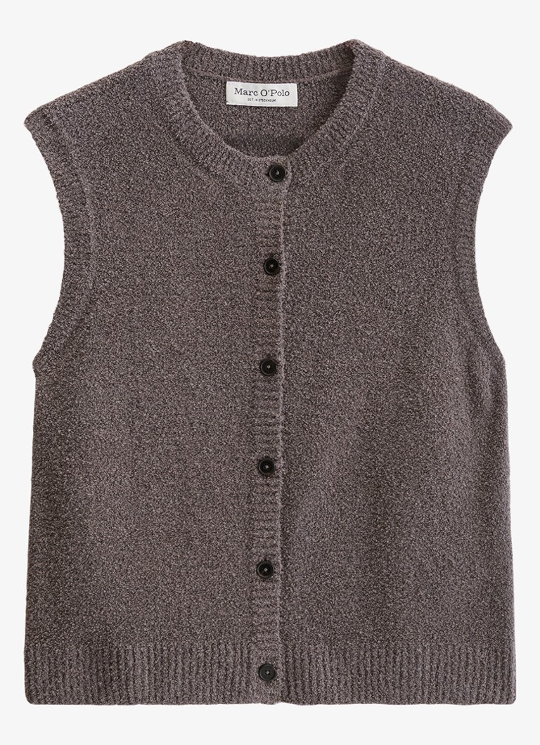 Marc O'Polo Dames Gilet met structuur en ronde hals in de kleur Lichtbruin