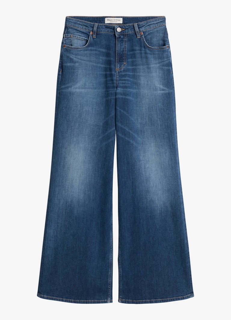 Marc O'Polo Dames High waist wide fit jeans met medium wassing in de kleur Indigo