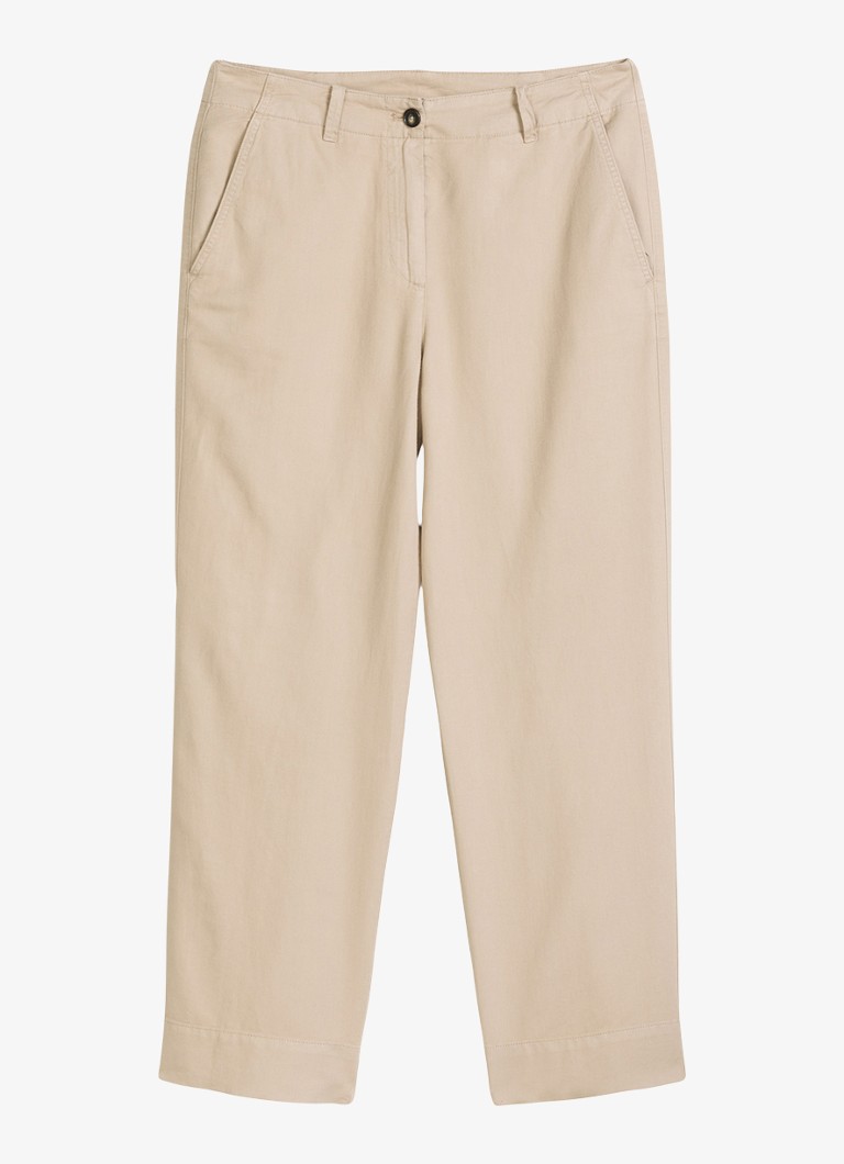 Marc O'Polo Dames Straight fit broek in lyocell blend in de kleur Beige