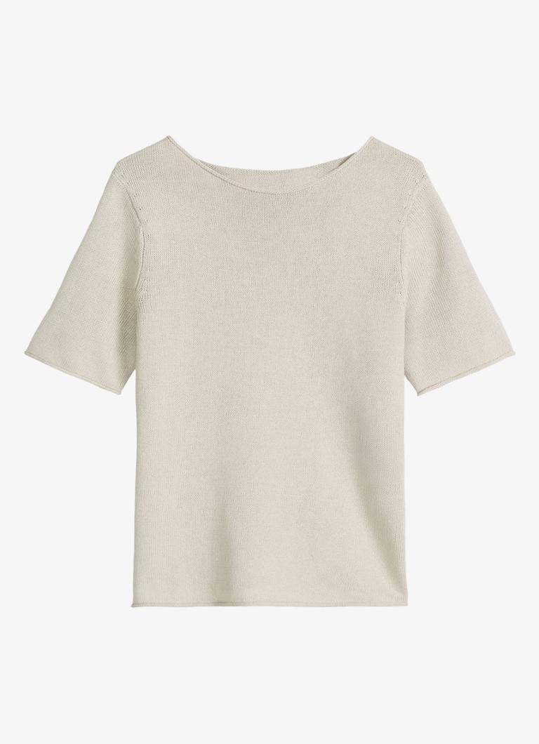 Marc O'Polo Dames T-shirt in linnenblend met ronde hals in de kleur Grijs