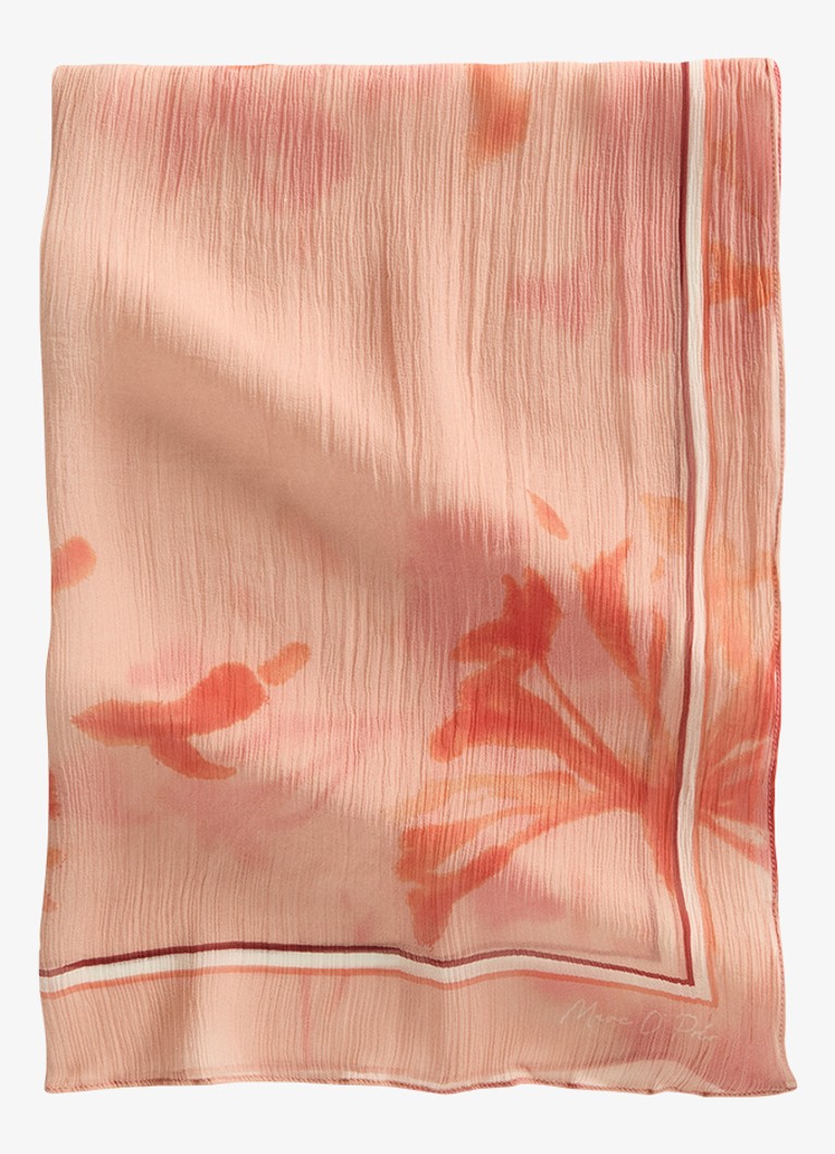 Marc O'Polo Dames Sjaal met print in de kleur Medium Orange_Multi_2-9430 / Oranje