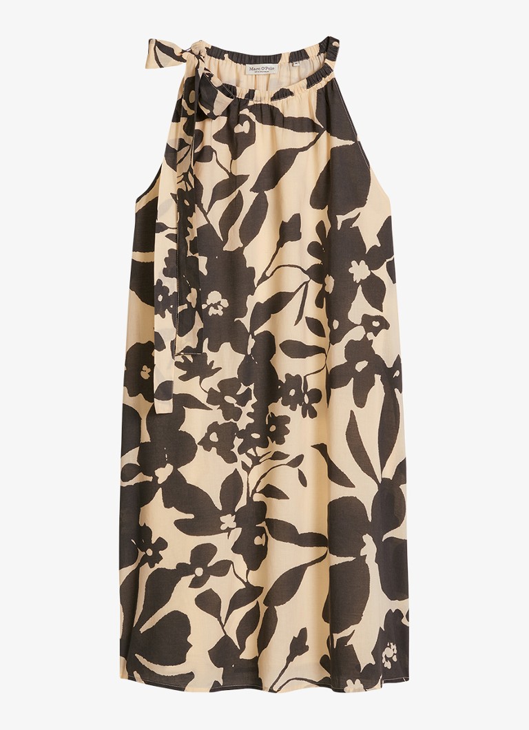 Marc O'Polo Dames Mini jurk met bloemenprint in de kleur Beige
