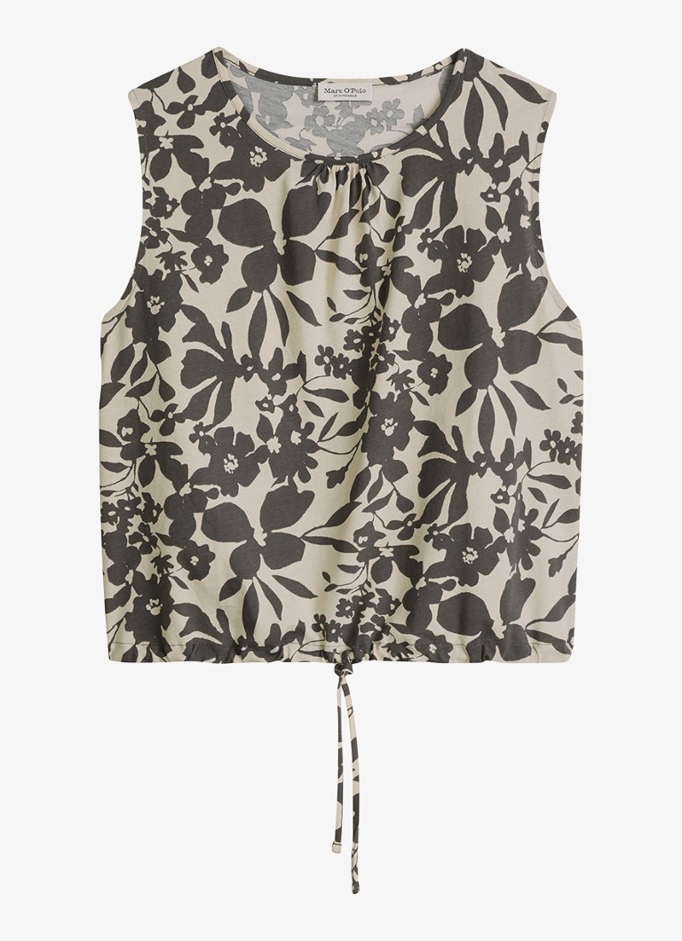 Marc O'Polo Dames Mouwloze top met print in de kleur Medium Grey-0826 / Grijs