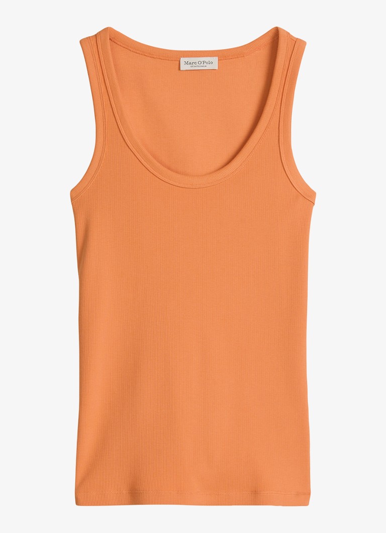 Marc O'Polo Dames Tanktop met ronde hals in de kleur Warm Orange-9326 / Oranje