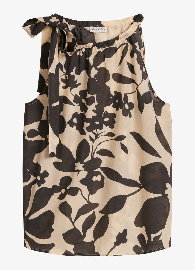 Marc O'Polo Dames Mouwloze top met print in de kleur Dark Grey_Multi_02-0533 / Grijs