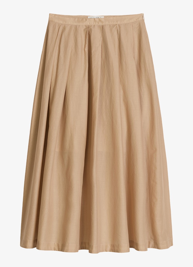 Marc O'Polo Dames Midi mid waist rok met plooien in de kleur Sandpaper-2326 / Beige
