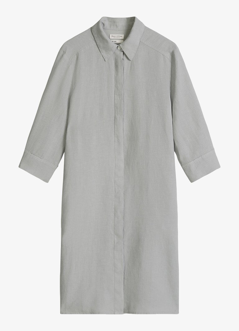 Marc O'Polo Dames Mini blousejurk met kraag in de kleur Quiet Sea-0639 / Blauw