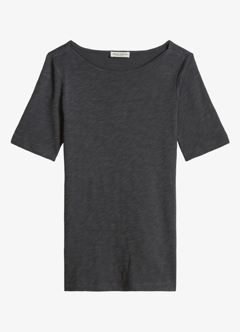 Marc O'Polo Dames T-shirt met ronde hals in de kleur Oxide Grey-0364 / Grijs