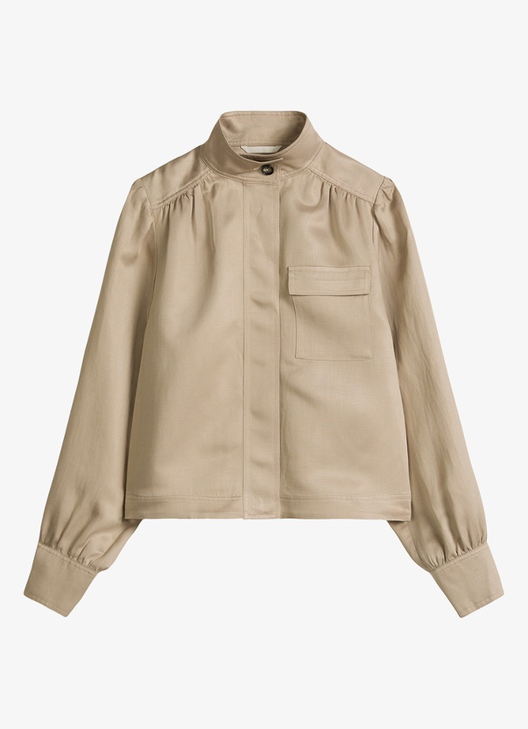 Marc O'Polo Dames Blouse met borstzak in de kleur Sandpaper-2326 / Beige