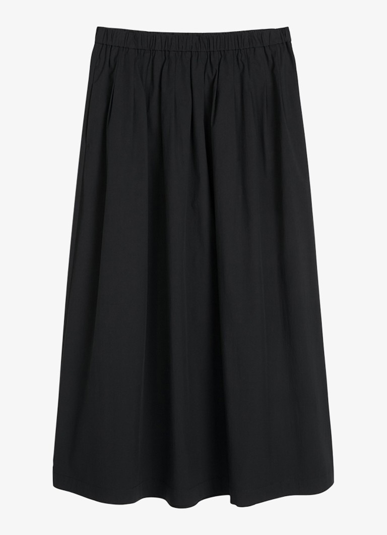 Marc O'Polo Dames Midi rok met steekzakken in de kleur Zwart
