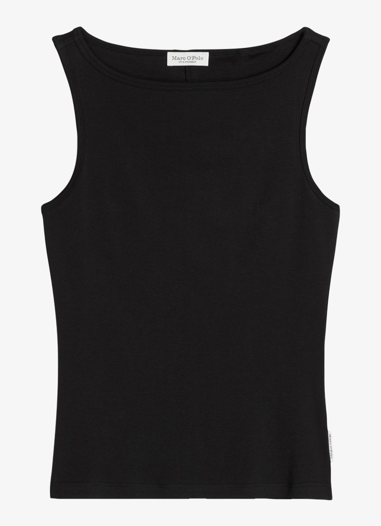 Marc O'Polo Dames Mouwloze top met ronde hals in de kleur Zwart