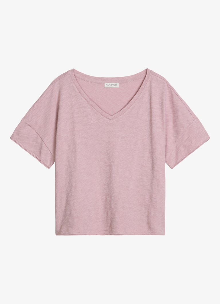 Marc O'Polo Dames T-shirt met V-hals in de kleur Mild Rose / Paars