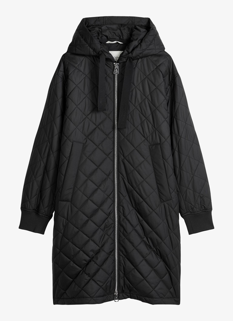 Marc O'Polo Dames Gewatteerde jas met quilt patroon en steekzakken in de kleur Black-0001 / Zwart
