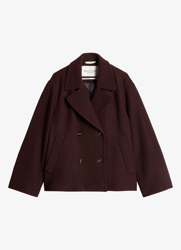 Marc O'Polo Dames Mantel van wol in de kleur Aubergine