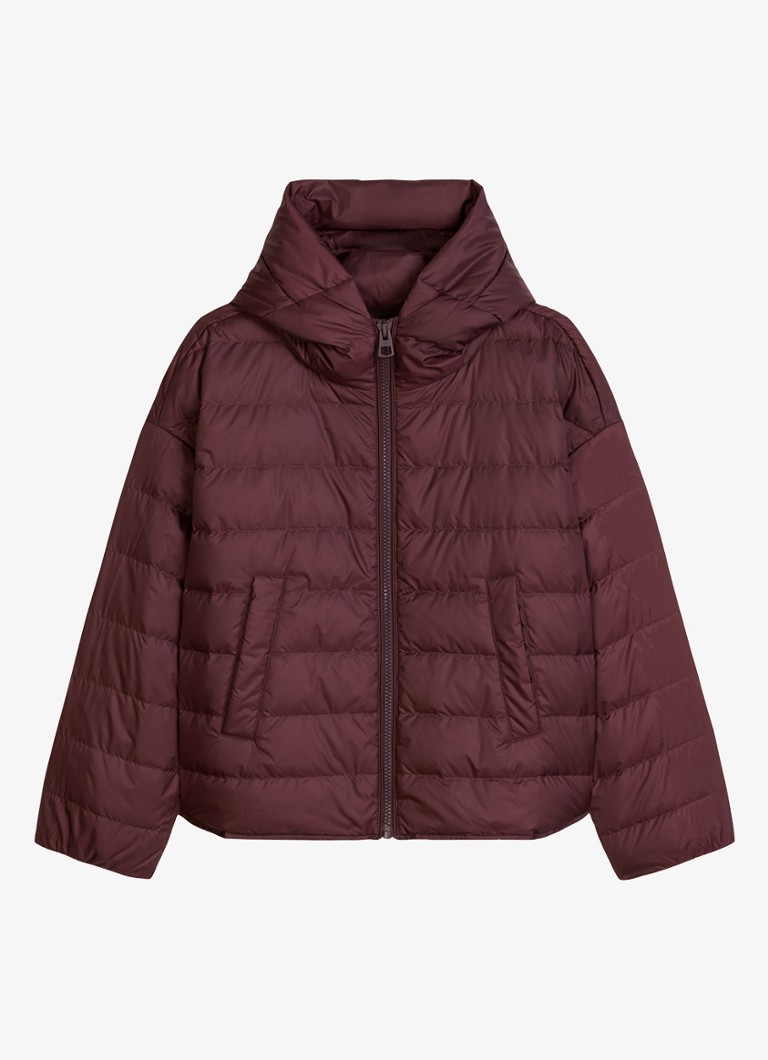 Marc O'Polo Dames Puffer jas met capuchon in de kleur Kersenrood