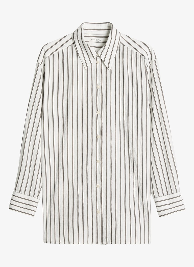 Marc O'Polo Dames Blouse met streepprint in de kleur Middengrijs