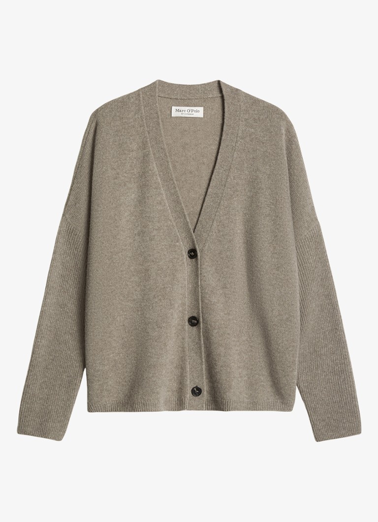 Marc O'Polo Dames Fijngebreid vest van wol in de kleur Taupe