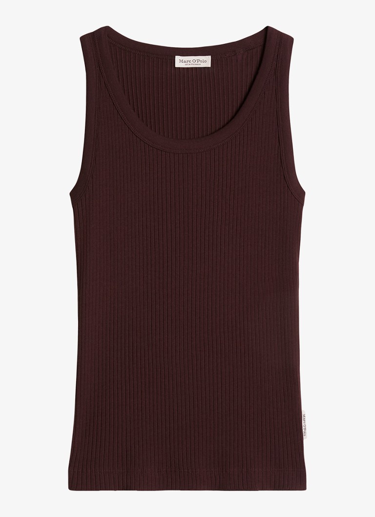 Marc O'Polo Dames Tanktop met ribstructuur in de kleur Kersenrood