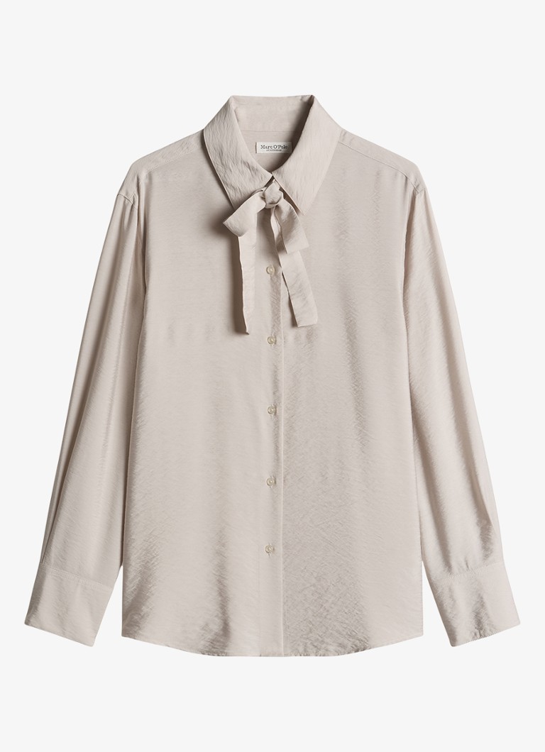 Marc O'Polo Dames Blouse met sjaalkraag in de kleur Naturel